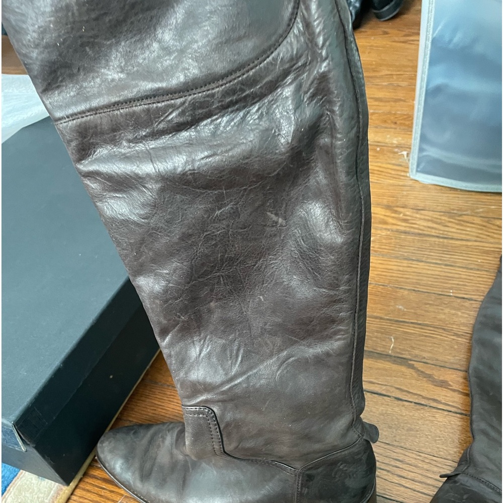 Alberto Fermani Brown Leather knee boots size 10 in box